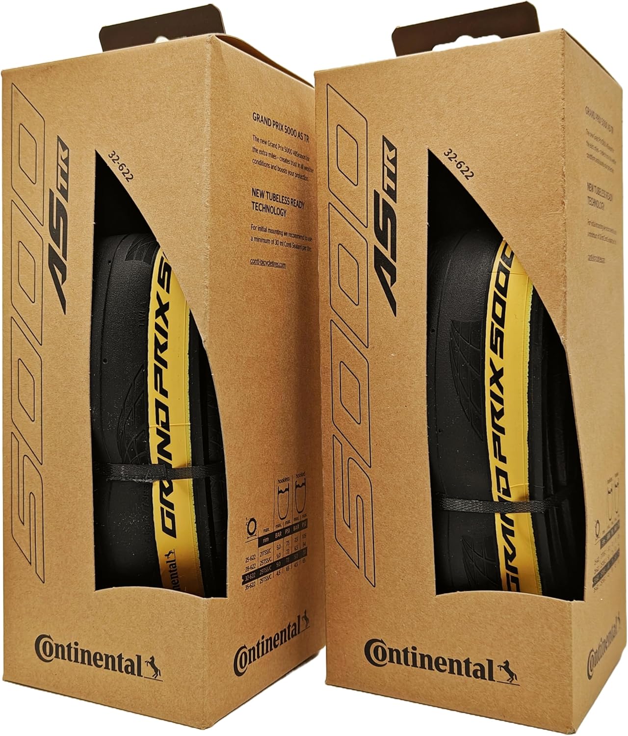 Continental Grand Prix 5000 All Season 700x32 AS TR Black/Cream - Tubeless Ready - Pack of 2 Tires